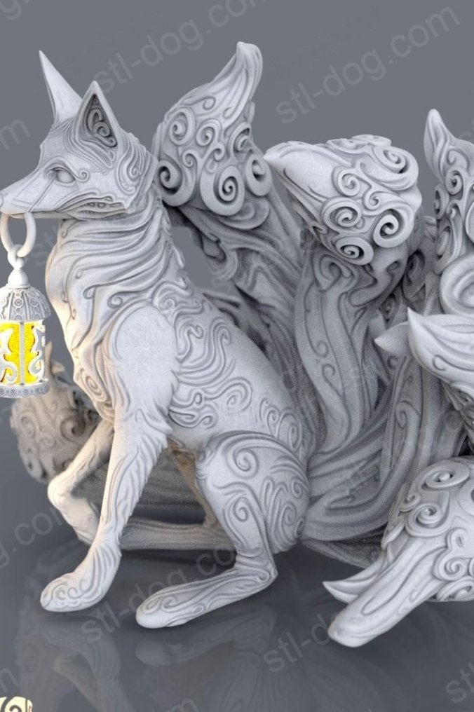 九尾狐 Kitsune 好运 3D打印图纸